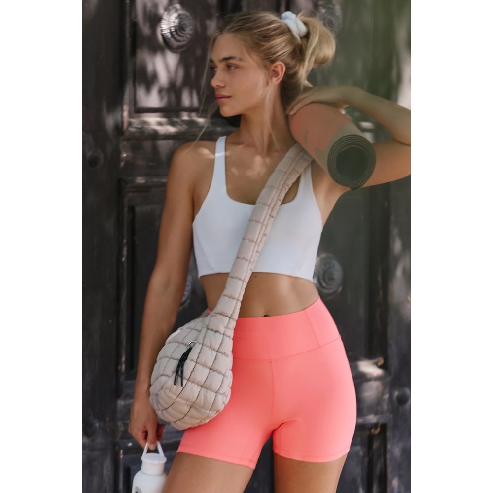 FREE PEOPLE Never Better 5" Bike Shorts - Neon Coral ($48 Retail)